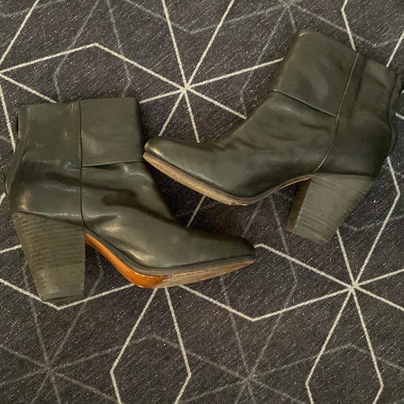 Rag & bone newbury classic black leather ankle boot bootie 38.5 8.5 Taylor Swift - Picture 4 of 10